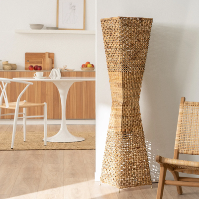 Lampa Podłogowa 130cm z Włókien Naturalnych Boho Abruzzo Carlotta 2x E27