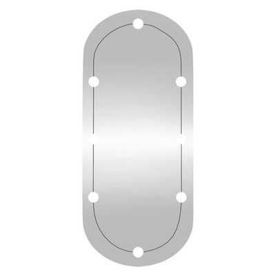 vidaXL Lustro ścienne z LED, 40x90 cm, szklane, owalne