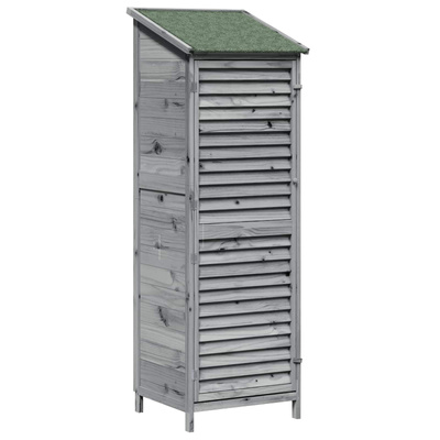 Shed ogrodowy z dachem Szary 59 x 56 x 176 cm Drewno Świerkowe