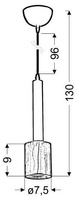 Lampa sufitowa wisząca 1X50W GU10 ciemna kawa + drewno TANTAL 31-58782
