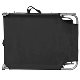 Składany leżak z zadaszeniem, stal i tkanina, czarny