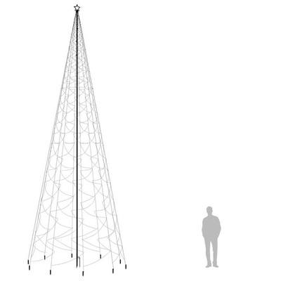 vidaXL Choinka z kołkiem gruntowym, 3000 kolorowych LED, 800 cm