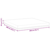 Materac Biały i niebieski 200 x 200 cm Tkanina żakardowa
