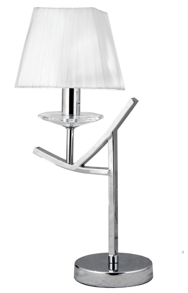 Lampka nocna Valencia biało-srebrna z abażurem E14 Candellux