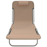 vidaXL Składane leżaki, 2 szt., kolor taupe, Textilene i stal