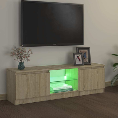 Szafka pod TV z oświetleniem LED, dąb sonoma, 120x30x36 cm