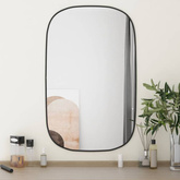 vidaXL Lustro ścienne, czarne, 80x50 cm