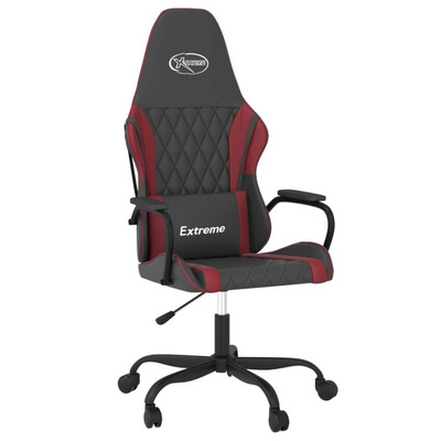 vidaXL Fotel gamingowy, czarno-bordowy, sztuczna skóra wariant 8