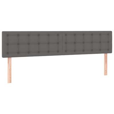 Łóżko kontynentalne z materacem, szare, ekoskóra 160x200 cm vidaXL