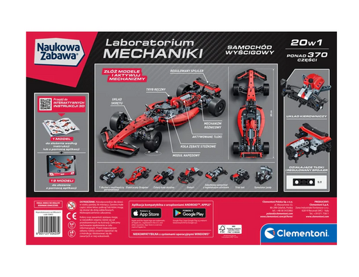 Naukowa Zabawa Laboratorium Mechaniki Samochód Wyścigowy Język Polski Clementoni 50403