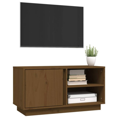 Szafka pod TV, miodowy brąz, 80x35x40,5 cm, lite drewno sosnowe vidaXL