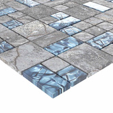 Płytki mozaikowe 22 pcs Szary i Niebieski 50 x 50 cm Szkło