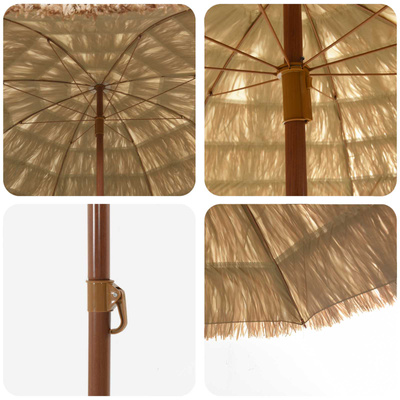 Parasol plażowy Naturalny 255 x 255 x 255 cm Poliester i Stal
