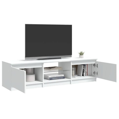 vidaXL Szafka pod TV z oświetleniem LED, biała, 140 x 40 x 35,5 cm