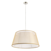 Lampa wisząca z abażurem Charlie złota klasyczna do salonu E27