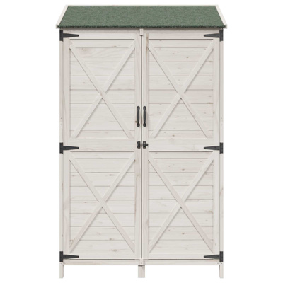 Shed ogrodowy Biały 106 x 56 x 176,5 cm Drewno Świerkowe
