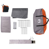 vidaXL Namiot rodzinny, 9-os., szaro-pomarańczowy, wodoszczelny