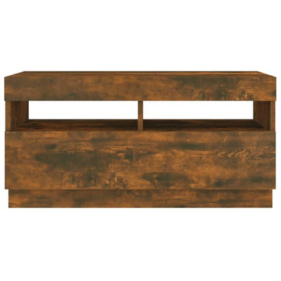 vidaXL Szafka pod TV z oświetleniem LED, przydymiony dąb, 80x35x40 cm