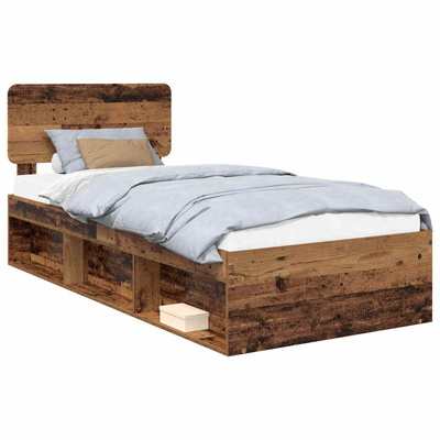 Ramka łóżka Stare drewno 90 x 190 cm Lite drewno sosnowe