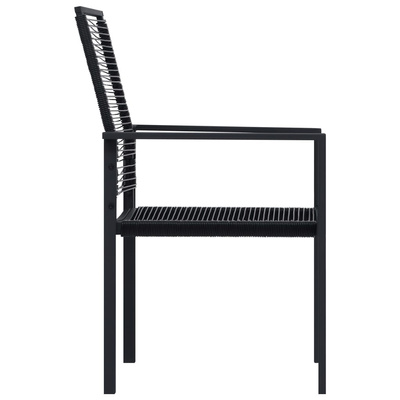 vidaXL Krzesła ogrodowe, 4 szt., rattan PVC, czarne