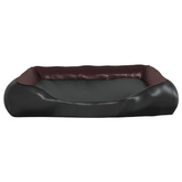 vidaXL Legowisko dla psa, czarno-brązowe, 105x80x25 cm, sztuczna skóra