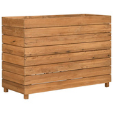 Podwyższona donica 100x40x72 cm drewno tekowe z recyklingu/stal