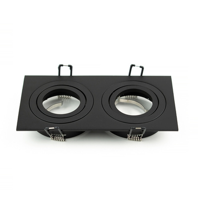 Punktowa oprawa sufitowa wpuszczana CERI 2 SQ Black IP20 kwadratowa czarny podwójna EDO777475 EDO Solutions