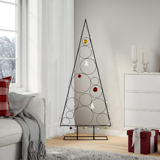 Metalowa choinka świąteczna, do dekoracji, czarna, 150 cm
