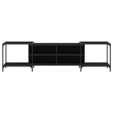 vidaXL Szafka pod TV, czarna, 203x37x50 cm, materiał drewnopochodny