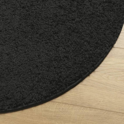 vidaXL Dywan z długim włosiem PAMPLONA, czarny, Ø 120 cm