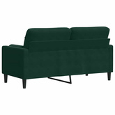 2-osobowa sofa z poduszkami, ciemnozielona, 140 cm, aksamit