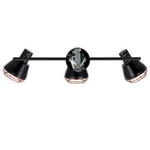 Lampa ścienna/sufitowa czarna klosz miedziany 3xE14 40W Neria 93-82572