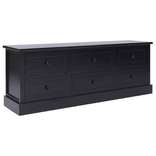vidaXL Szafka pod TV, czarna, 108x30x40 cm, drewno paulownia