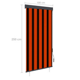 vidaXL Roleta zewnętrzna, 100x250 cm, pomarańczowo-brązowa