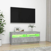 vidaXL Szafka pod TV z oświetleniem LED, szarość betonu, 100x35x40 cm