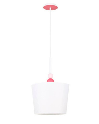 Lampa wisząca z abażurem Bebe biała do salonu E27 pojedyncza