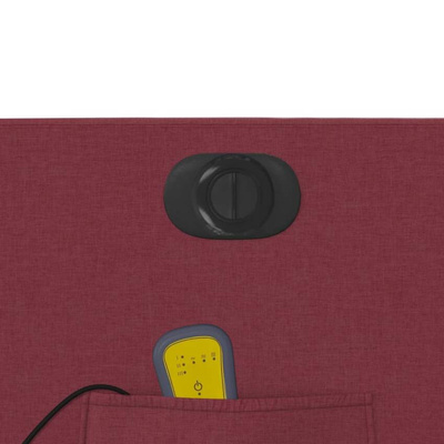 vidaXL Rozkładany fotel masujący, elektryczny, winna czerwień, tkanina