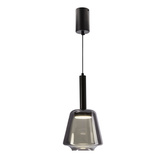 Lampa wisząca Bueno szklana czarna z kloszem dymionym do salonu