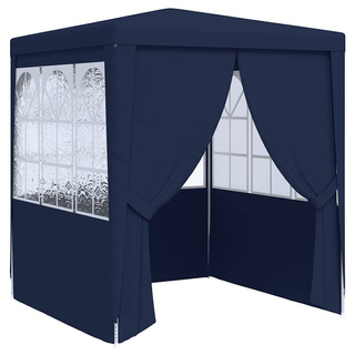 vidaXL Namiot imprezowy ze ściankami, 2x2 m, niebieski, 90 g/m²