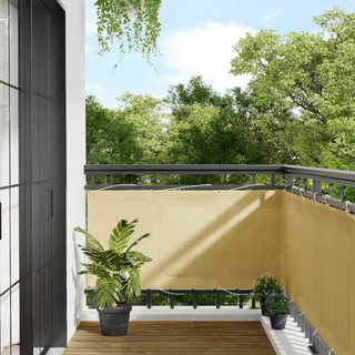 Parawan balkonowy, piaskowy, 75x400 cm, 100% poliester Oxford