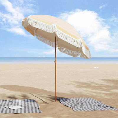 Parasol plażowy Żółty i Biały 160 x 160 x 196 cm