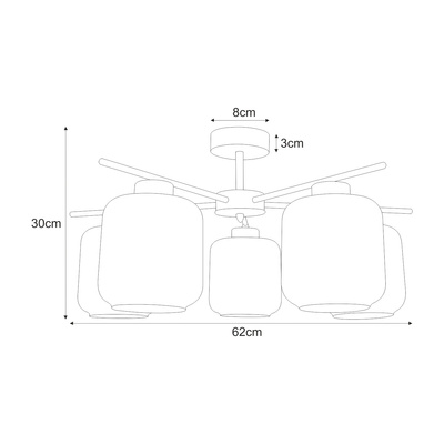 Lampa sufitowa K-5517 z serii PIEGA