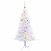 Sztuczna choinka z 150 diodami LED Biały 150 cm PVC i Stal