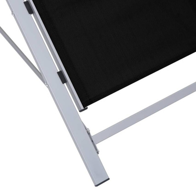 Leżak z tworzywa textilene i aluminium, czarny vidaXL