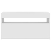 Szafka TV z oświetleniem LED, biała, wysoki połysk, 75x35x40 cm