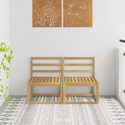 2 Sztuka Środkowa sofa ogrodowa Lite Drewno Akacji Biały