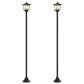 Zestaw Lamp Post with LED Bulb 2 szt. Czarny 16 x 16 x 156 cm