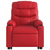 vidaXL Podnoszony fotel masujący, rozkładany, czerwony, ekoskóra model standard
