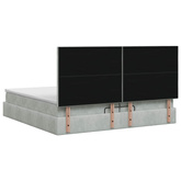 Łóżko ottoman z materacem jasnoszary 200 x 200 cm Welur