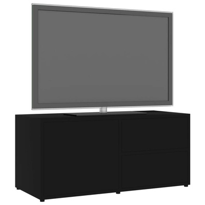vidaXL Szafka pod TV, czarna, 80x34x36 cm materiał drewnopochodny